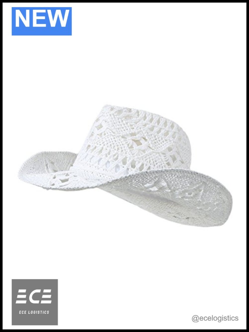 Woven Straw Cowboy Hat Roll Up Wide Brim Sun Hat Chin Strap UPF 50+